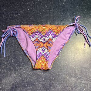 Victoria's Secret NWOT Bikini Bottom Abstract Tie-Dye Print Tied Sides Sz M